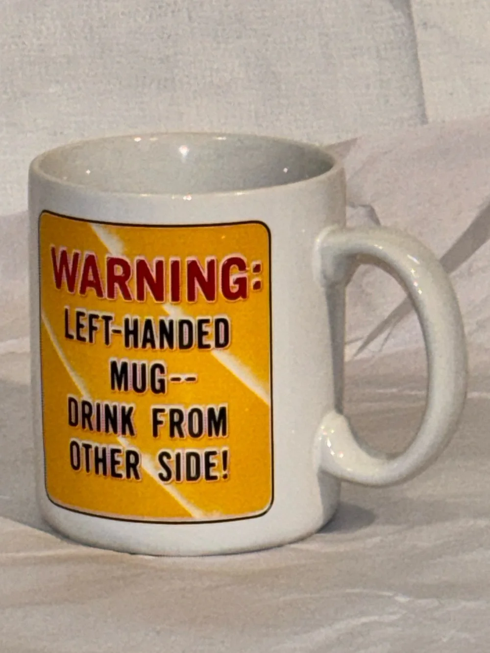 Funny Left Handed Coffee Mug “Right Handed World” Novelty Ceramic Cup